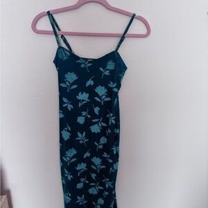 Madden Girl Teal Floral Midi Dress